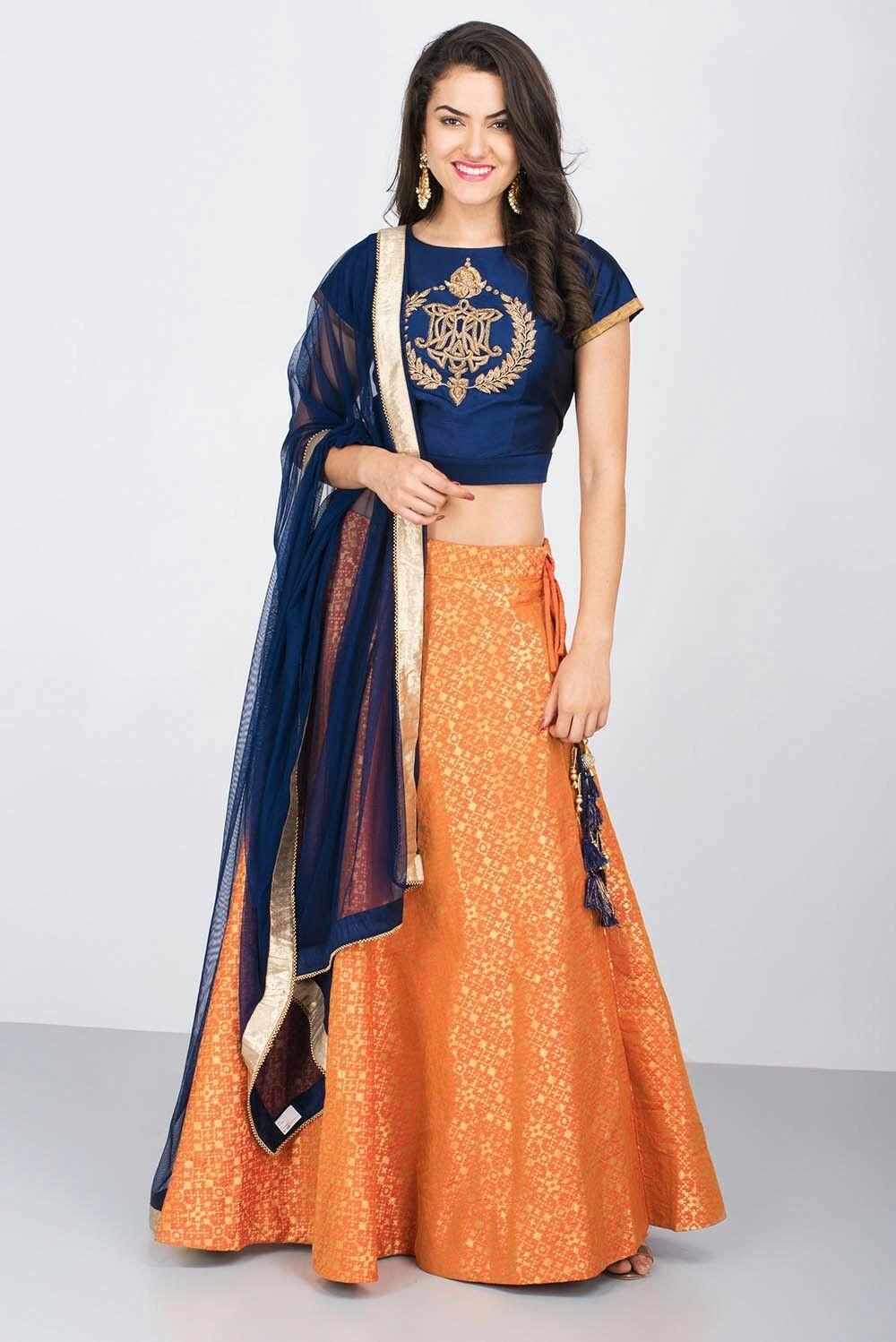 Orange and Blue Indian Logo - India's largest fashion rental service | Lehenga choli | Lehenga ...