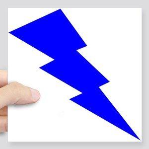 Blue Lightning Bolt Logo - Blue Lightning Bolt Stickers - CafePress