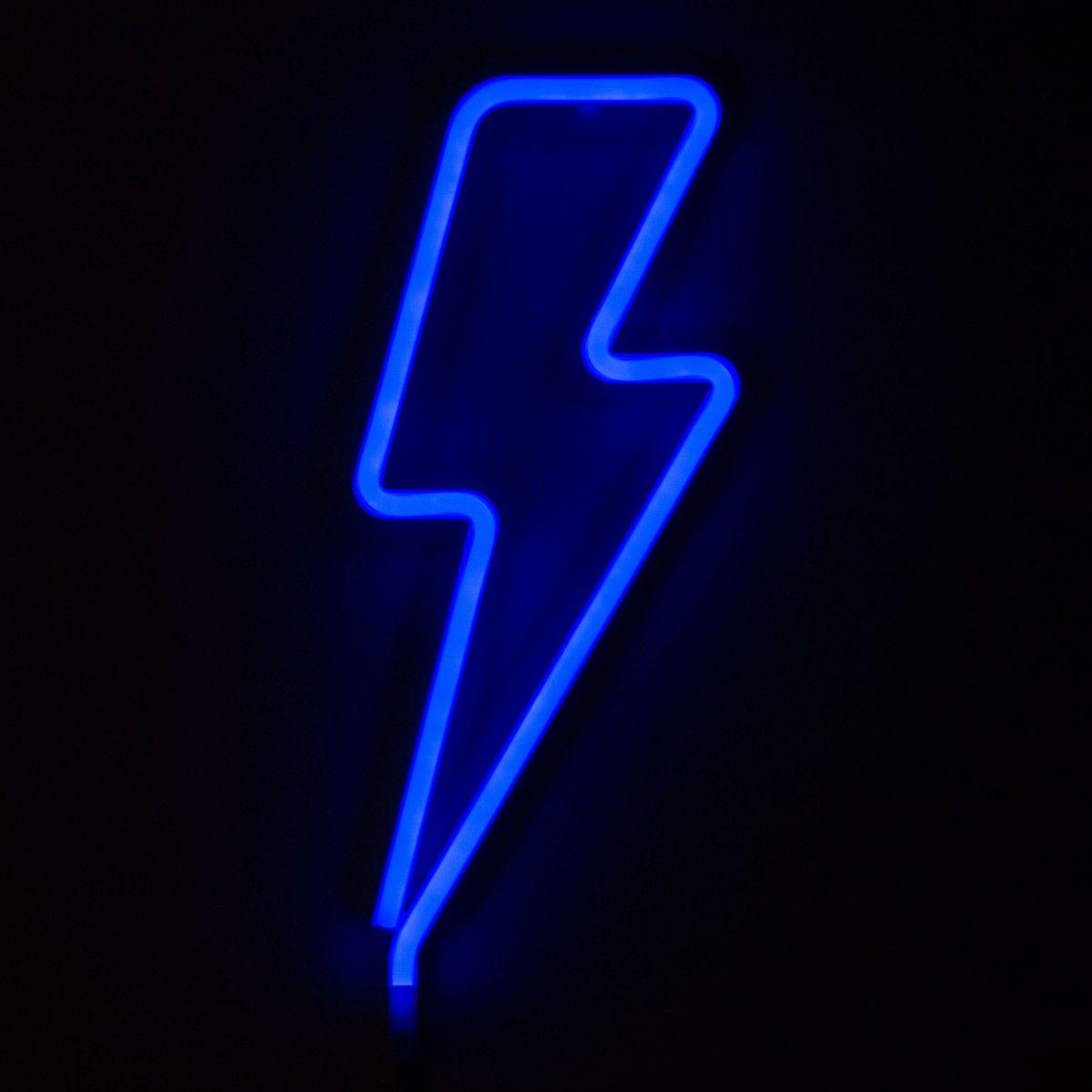 Blue Lightning Bolt Logo - A Little Lovely Company Blue Lightning Bolt Neon-Style Light ...