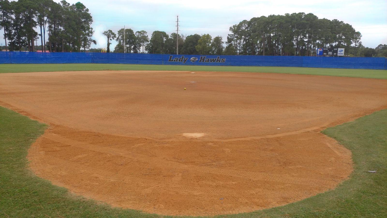 Softball Field And Hawks Logo Softball Field And Hawks Logo
