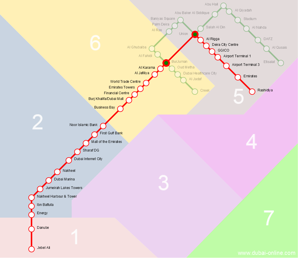 Metro Red Line Logo - Dubai Metro Red Line, Route Map