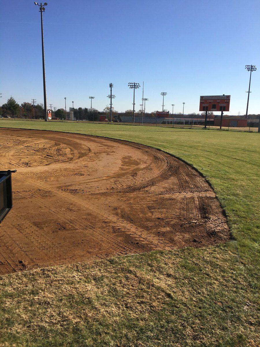 Softball Field and Hawks Logo - Hayfield Athletics renovations continue on