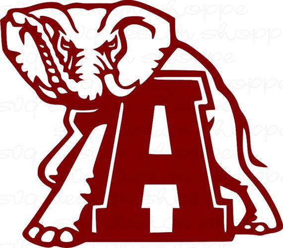 Alabama Elephant Logo - SVG Alabama Elephant Alabama Crimson Tide Roll by SVGDesignShoppe ...