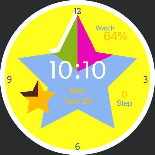 Yellow Star Circle Logo - Blue Star Watch x Yellow Star Second for Watch Urbane - FaceRepo