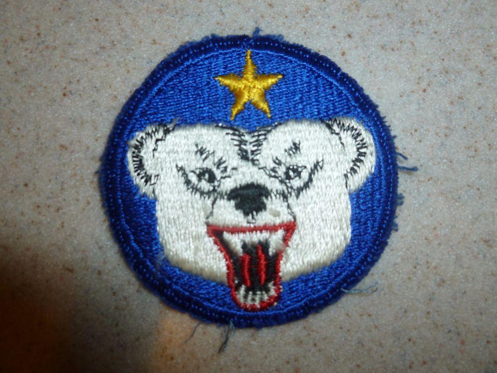 Yellow Star Circle Logo - Vintage Military Patch White Polar Bear Blue Circle Yellow Star Blue ...