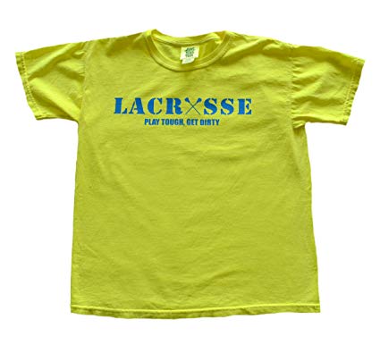 Yellow and Blue Lacrosse Logo - JANT Girl Lacrosse Neon Yellow Youth T Shirt With Bright