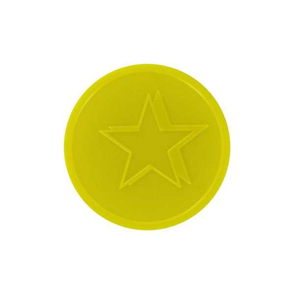 Yellow Star Circle Logo - Embossed Tokens In Stock ø 29mm - Yellow - Star
