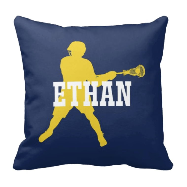 Yellow and Blue Lacrosse Logo - Personalized Boys Lacrosse Silhouette Throw Pillow – Shop Wunderkinds