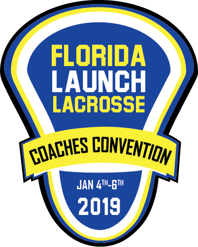 Yellow and Blue Lacrosse Logo - Florida Lacrosse Coaches Convention