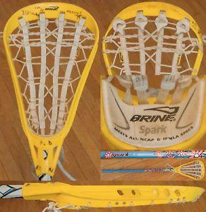 Yellow and Blue Lacrosse Logo - Brine Spark Lacrosse Stick Yellow/Blue/Pink | eBay