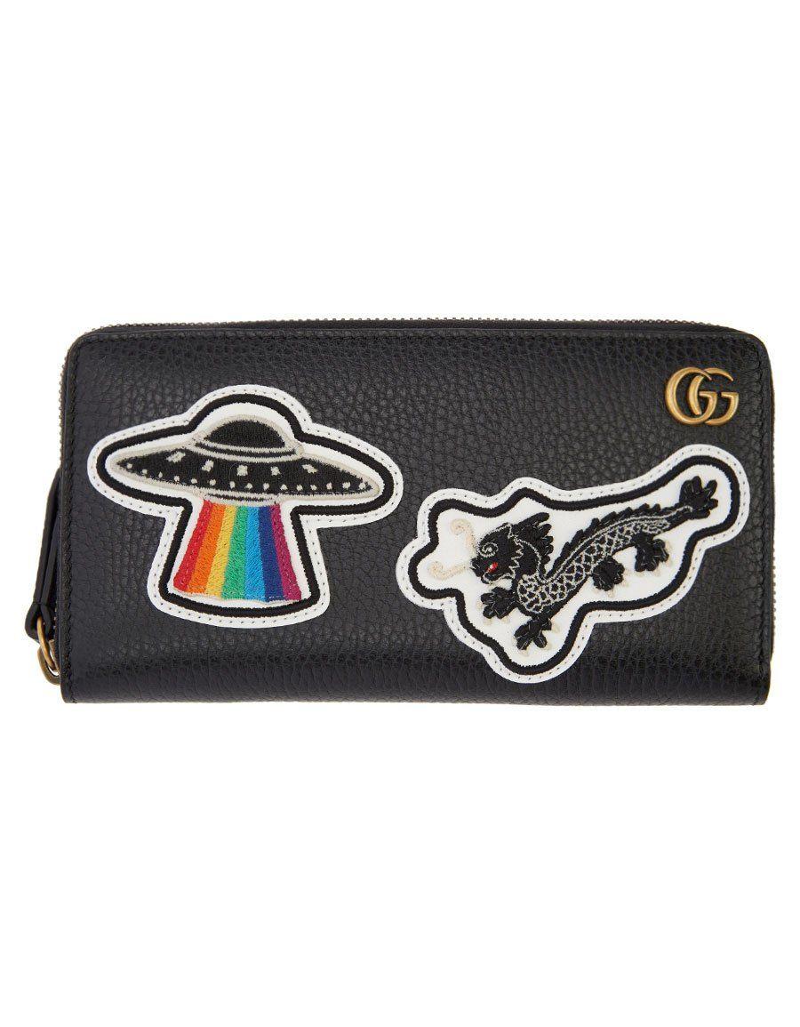 Gucci UFO Logo - GUCCI Black UFO & Chinese Dragon Wallet · VERGLE