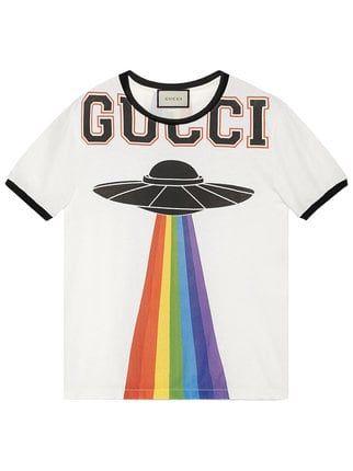 Gucci UFO Logo - Gucci Cotton T-shirt With UFO Print - Farfetch