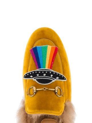 Gucci UFO Logo - Gucci UFO embroidered Princetown slippers $995 - Buy Online - Mobile ...