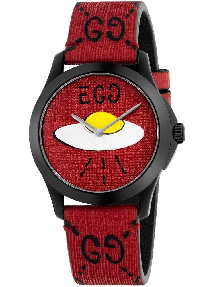 Gucci UFO Logo - Gucci Mens GG Egg UFO Red Rubber Strap Watch YA1264023 | T.H. Baker ...