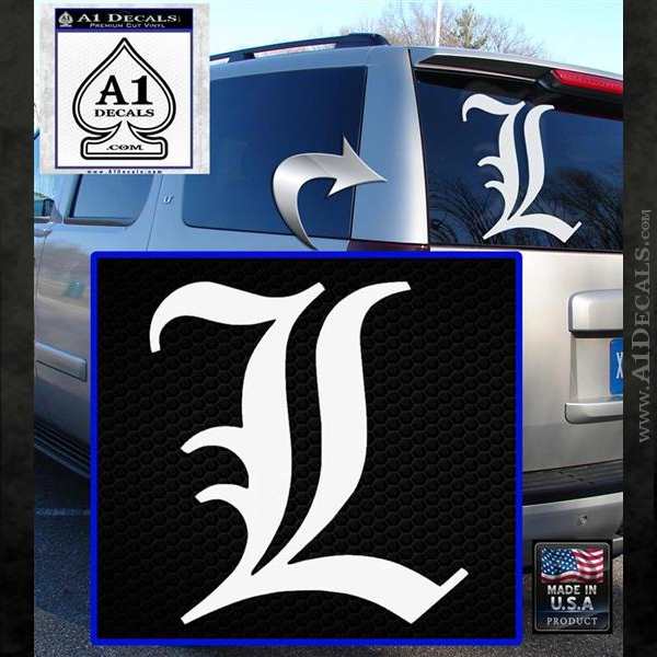 Death Note L Logo - Death Note L Anime Decal Sticker DL » A1 Decals