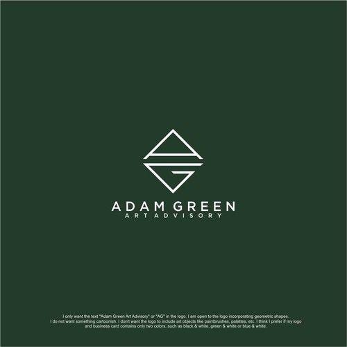 Green White Geometric Logo - Design a logo for an Art Advisor. Logo & business card contest