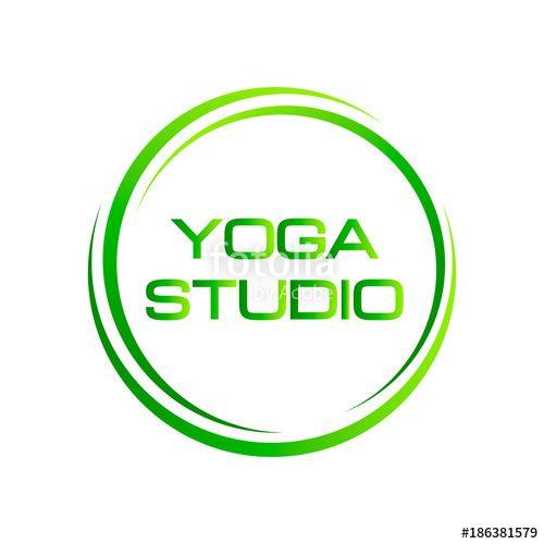 Green White Geometric Logo - Creative circle yoga studio green logo symbol web geometric icon ...