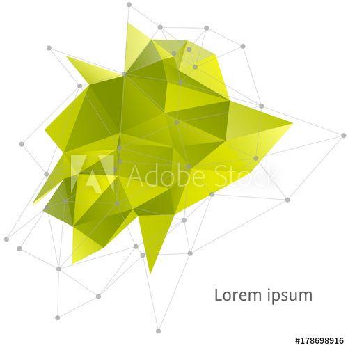 Green White Geometric Logo - Abstract geometric background with polygons. Molecule