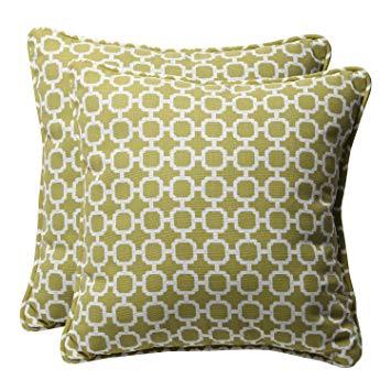 Green White Geometric Logo - Pillow Perfect Decorative Geometric Square Toss Pillows