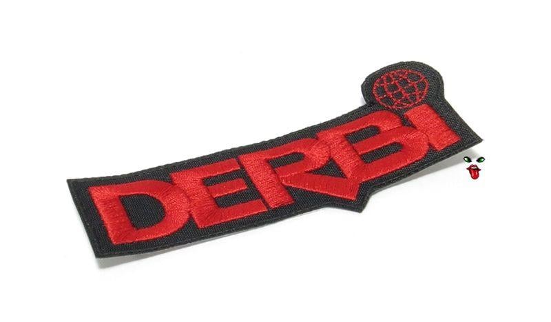 Derbi Logo - MOPED THREADS derbi logo patch - red n black