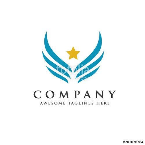 Awesome Wing Logo - Vector star wings logo, Wing logo company, icon wing flying, eagle ...