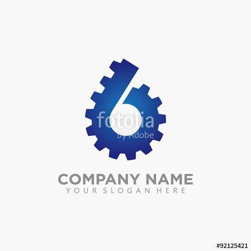 Industry with Blue Circle Logo - initial B circle 6 factory gear industry modern logo