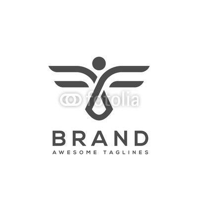 Awesome Wing Logo - best simple Vector wings logo . Winged logo company and icon wing ...