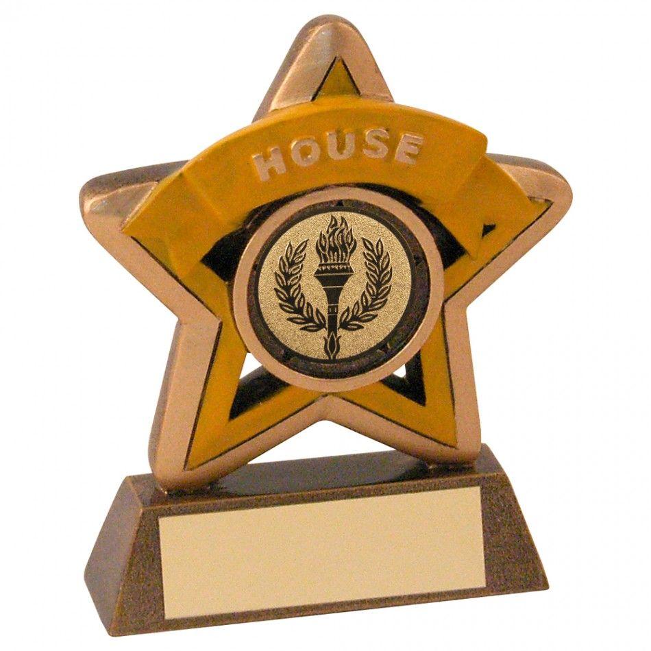 Brown and Yellow Star Logo - Yellow star school house award, 95mm(3.75)