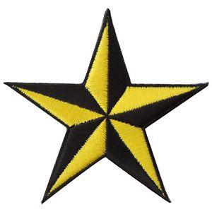 Yellow Star Logo - Light Yellow Star Nautical US NAVY Symbol 70's Hippie Disco Iron-On ...