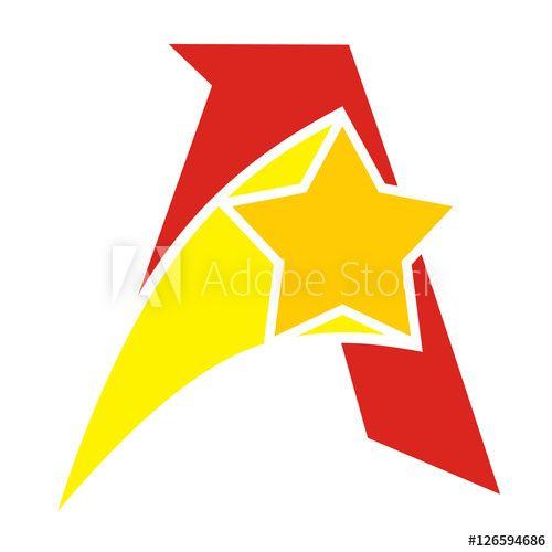 Yellow Star Logo - Letter A + Yellow Star Logo this stock vector and explore