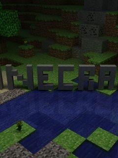 Old Minecraft Logo - Download wallpaper 240x320 minecraft, house, logo, cubes, resources ...