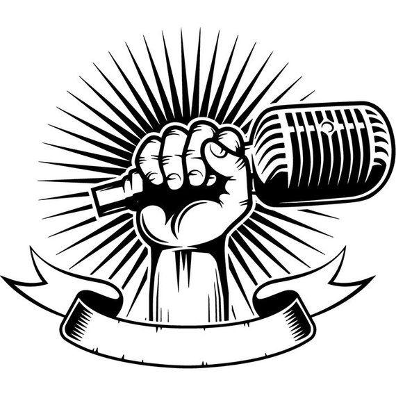 Radio Mic Logo - Microphone Logo 19 Hand Holding Mic Singer Audio Sound | Etsy