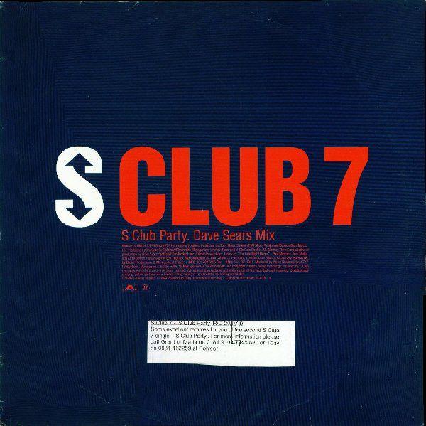 S Club 7 S Logo - S Club 7 Club Party Vinyl, 45 RPM, Single Sided, Single