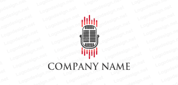 Radio Mic Logo - radio mic with music bars | Logo Template by LogoDesign.net