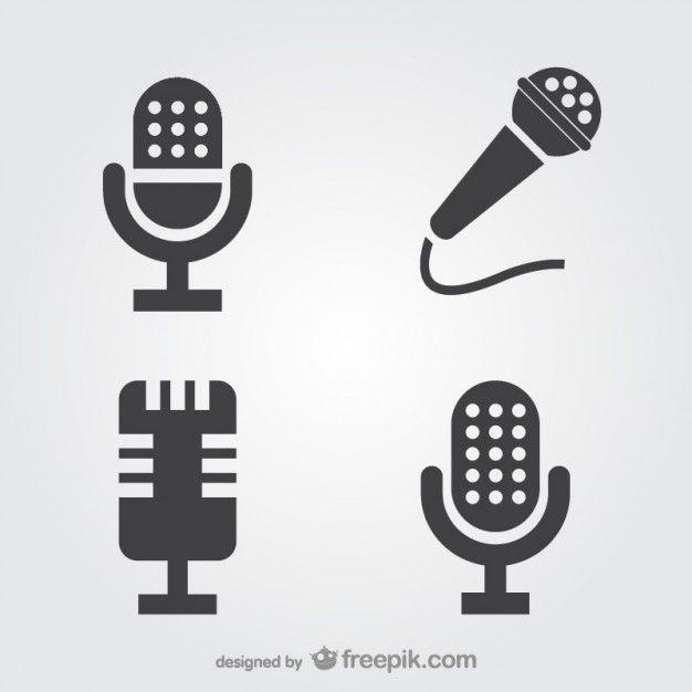 Radio Mic Logo - Microphone icons set Vector