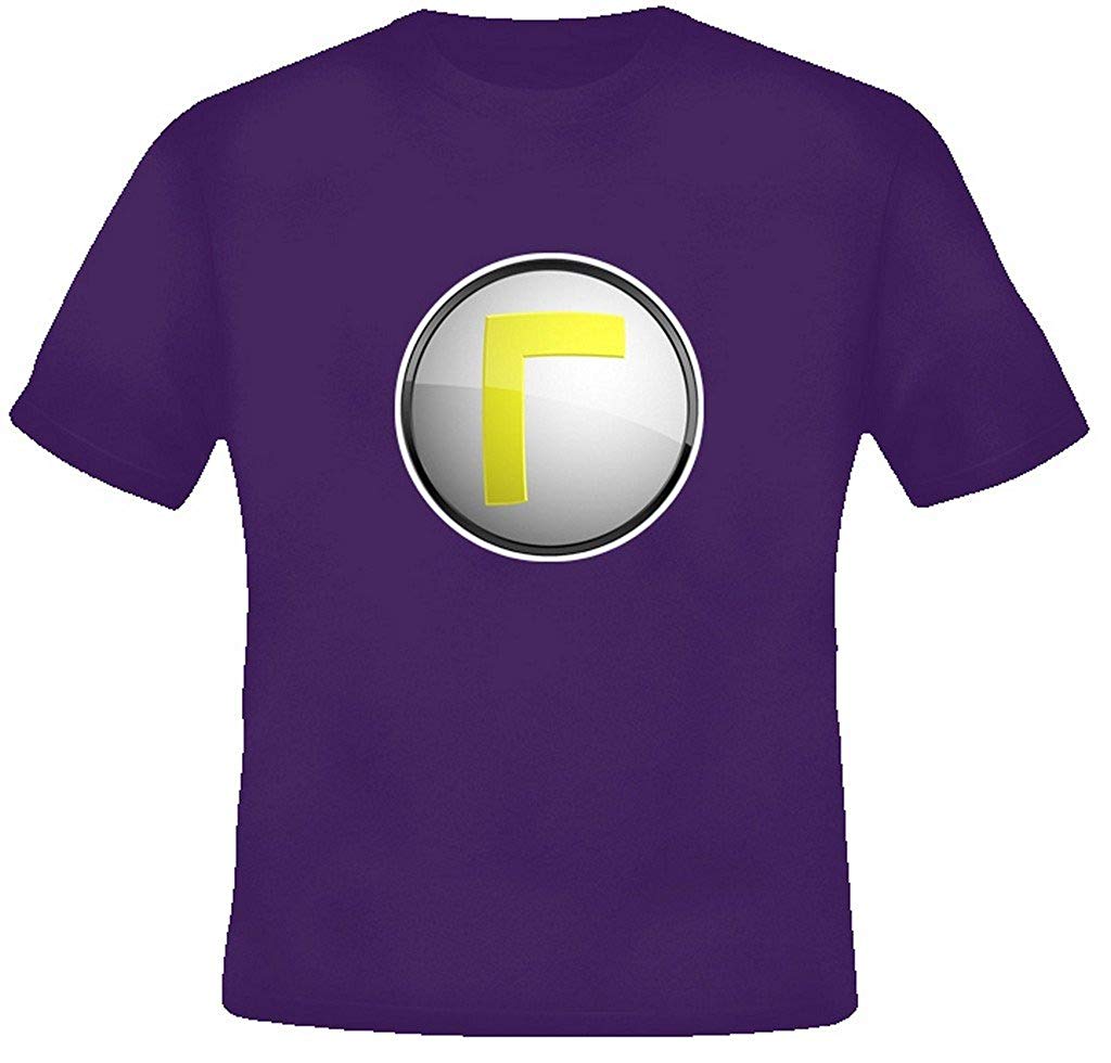 Waluigi Logo - Super Mario Bros Waluigi Logo T Shirt | Amazon.com