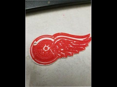 Awesome Wing Logo - Two colored AWESOME red wings logo made with tinkercad! #Hockey