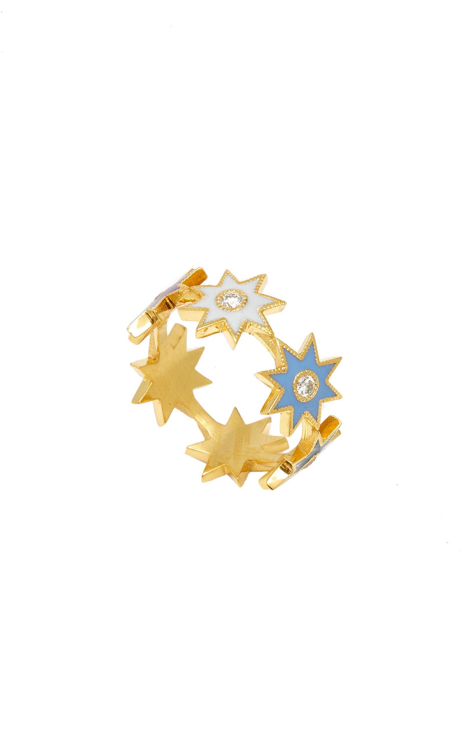 Multicolored Star Logo - COLETTE JEWELRY MULTICOLORED ENAMEL STAR RING, NEUTRALS | ModeSens