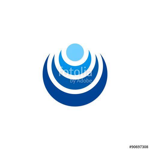 Blue Radar Vector Logo - blue radar wifi signal abstract technology logo