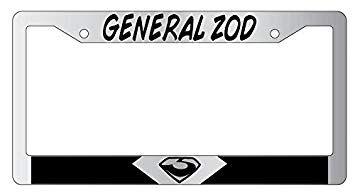 Zod Logo - General Zod LOGO Chrome Metal License Plate Frame Super