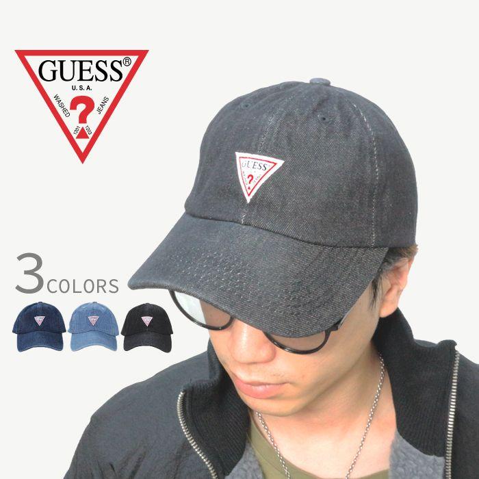 Light Blue Guess the Logo - upper gate: GUESS ゲス CAP logo denim cap man and woman combined use