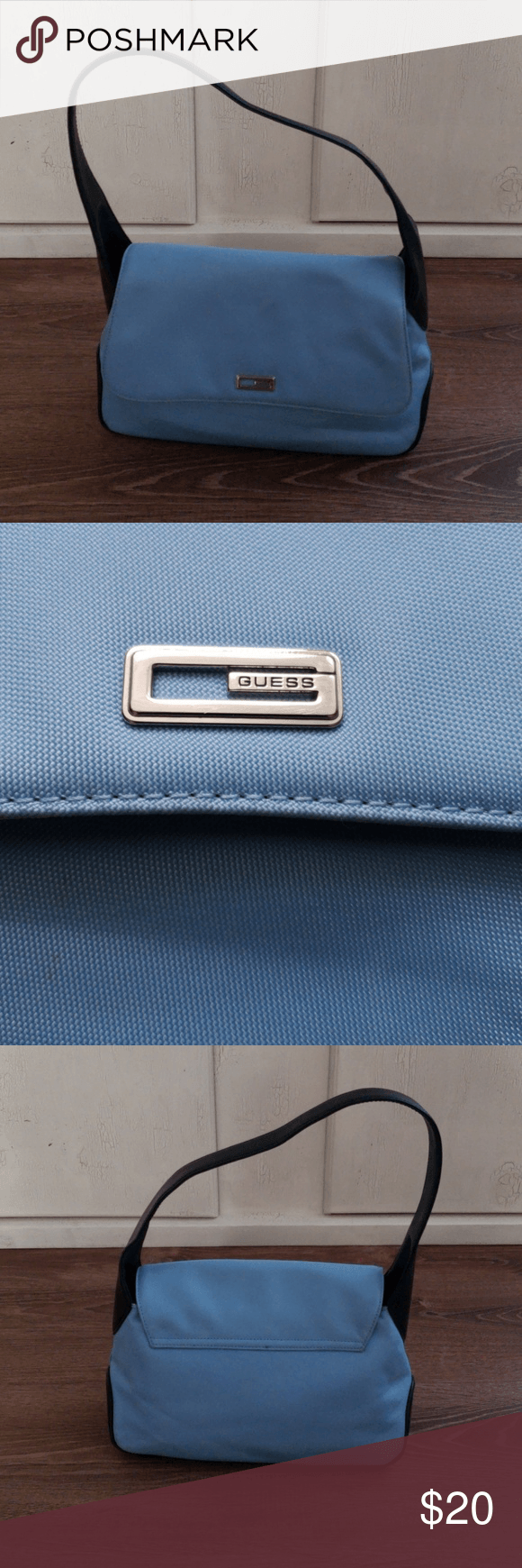 Light Blue Guess the Logo - Light Blue Guess Soulder Bag front logo detail in 2018 | My Posh ...