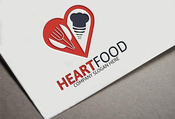 Heart Food Logo - Heart Food Logo ~ Logo Templates ~ Creative Market