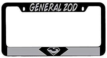 Zod Logo - General Zod Logo Black Metal License Plate Frame Super