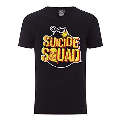 100 Bomb Logo - Suicide Squad Mens Bomb Logo T-Shirt: Amazon.co.uk: Clothing