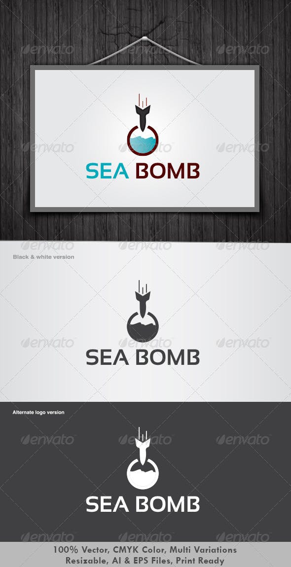 100 Bomb Logo - Sea Bomb Logo by dotnpix | GraphicRiver