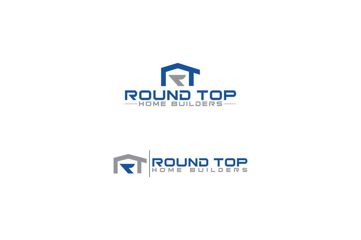 Blue Round Popular Company Logo - Bold, Professional, Residential Construction Logo Design for Round
