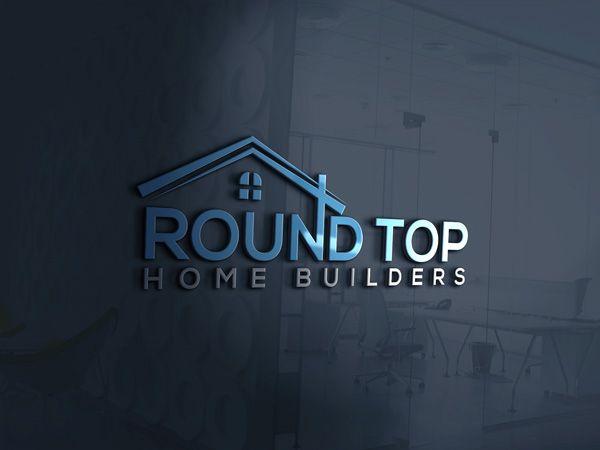 Blue Round Popular Company Logo - Bold, Professional, Residential Construction Logo Design for Round