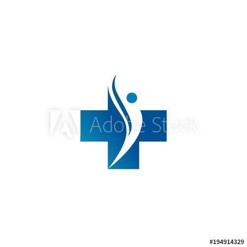 White Cross Company Logo - Logo cross and silhouette of man. Logo for the clinic