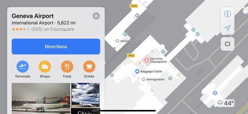 Google Maps Food Logo - iOS 11 Indoor Maps Feature Now Available at More Than 40 Airports ...